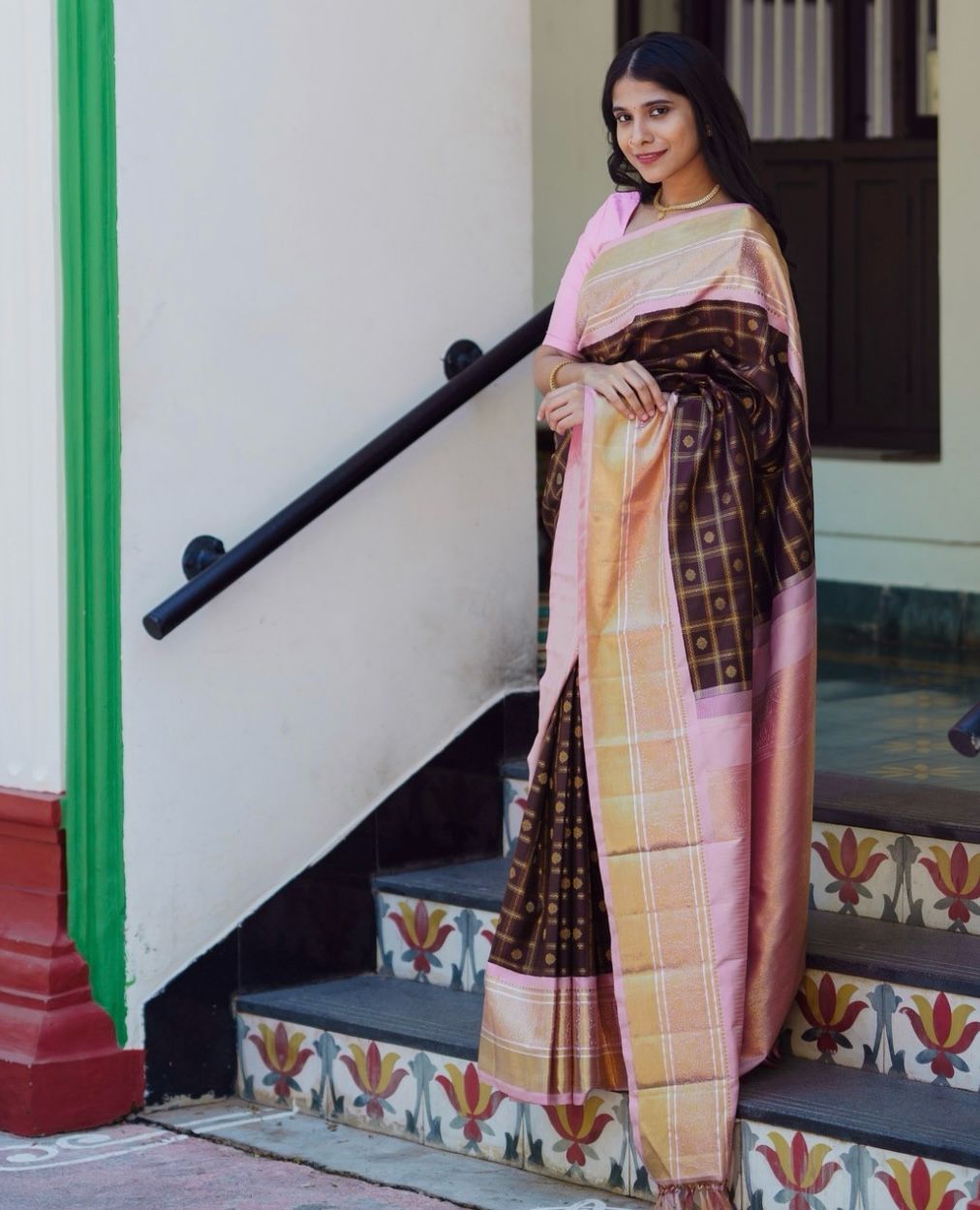 Brown Soft Silk Saree With Jubilant Blouse Piece