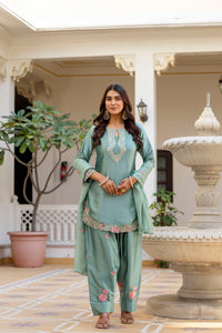 Pista Embroidered Designer Suit Set