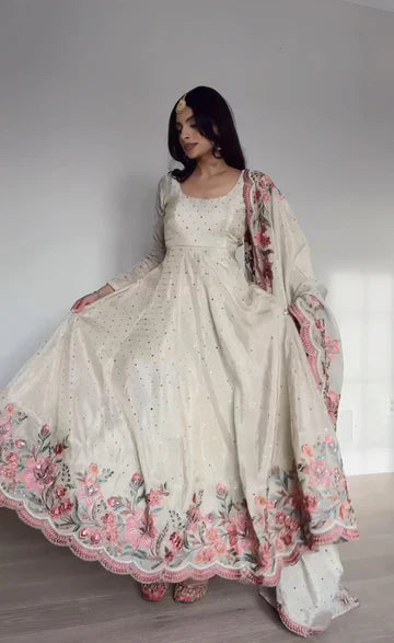 Amruta Premium Pure Vichitra Silk Gown