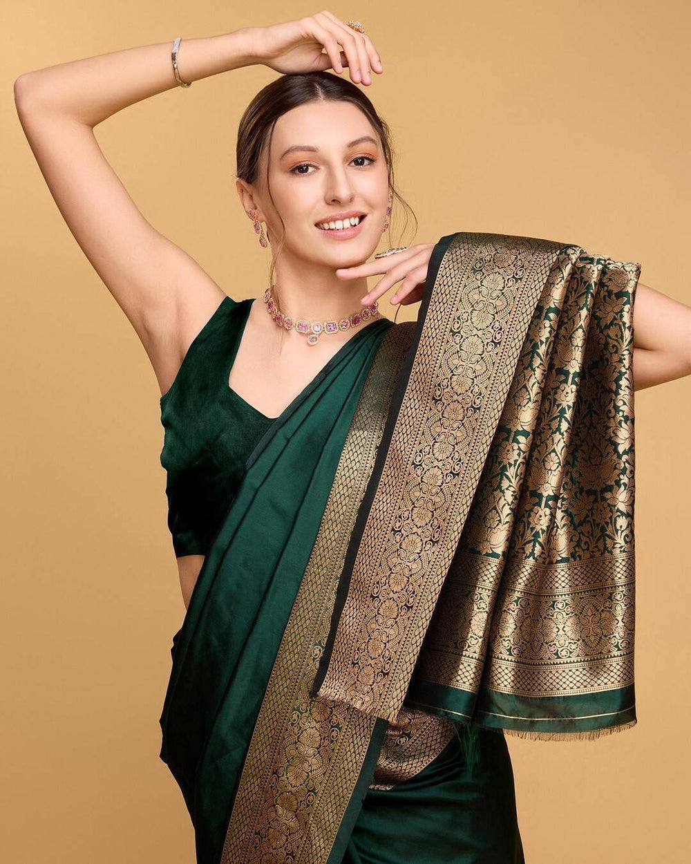 Green Jacquard Saree