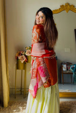 Rust Embroidered Satin Silk Gharara Set