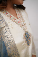 Off White Elegance Chanderi Suit Set