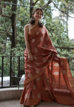 Beautiful khadi Silk Brown Color Saree