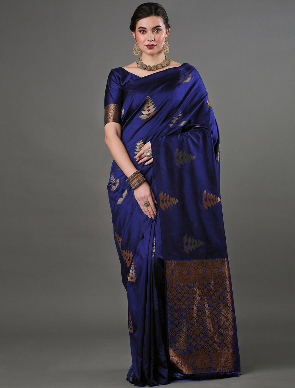 Blue Jacquard Saree