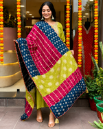 Lemon Yellow Embroidered Viscose Chanderi Suit Set