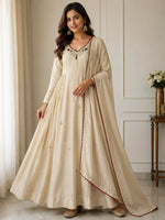 Ivory Embroidered Anarkali Suit Set