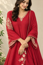 Rajeshwari Crimson Anarkali Suit Set