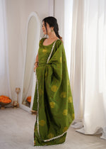Green Aura Chanderi Jacquard Suit Set