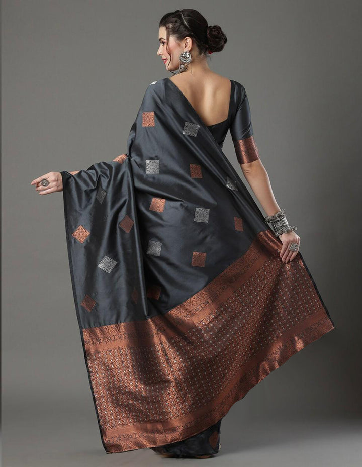 Grey Jacquard Saree