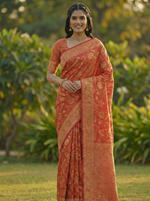Elegant Maroon Jacquard Saree