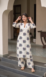 White Printed Cotton Co-ord Set
