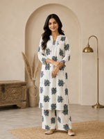 White Printed Cotton Co-ord Set