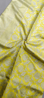 Elegant Light Yellow Jacquard Saree