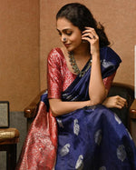 Elegant Blue Jacquard Saree