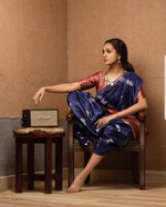 Elegant Blue Jacquard Saree