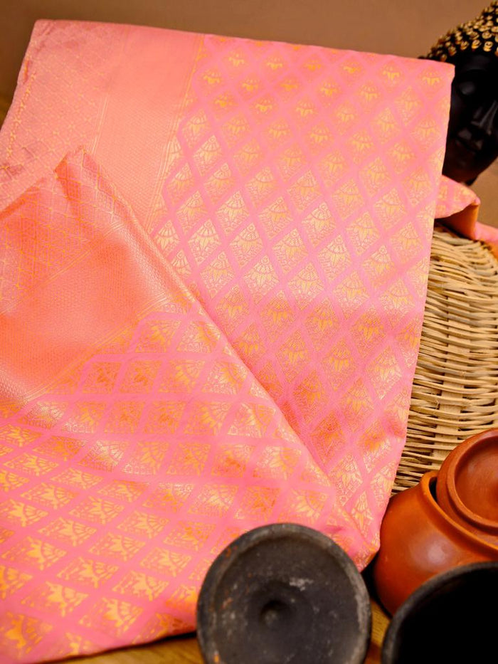 Graceful Pink Jacquard Saree – Premium Woven Design for Festive & Party Wear