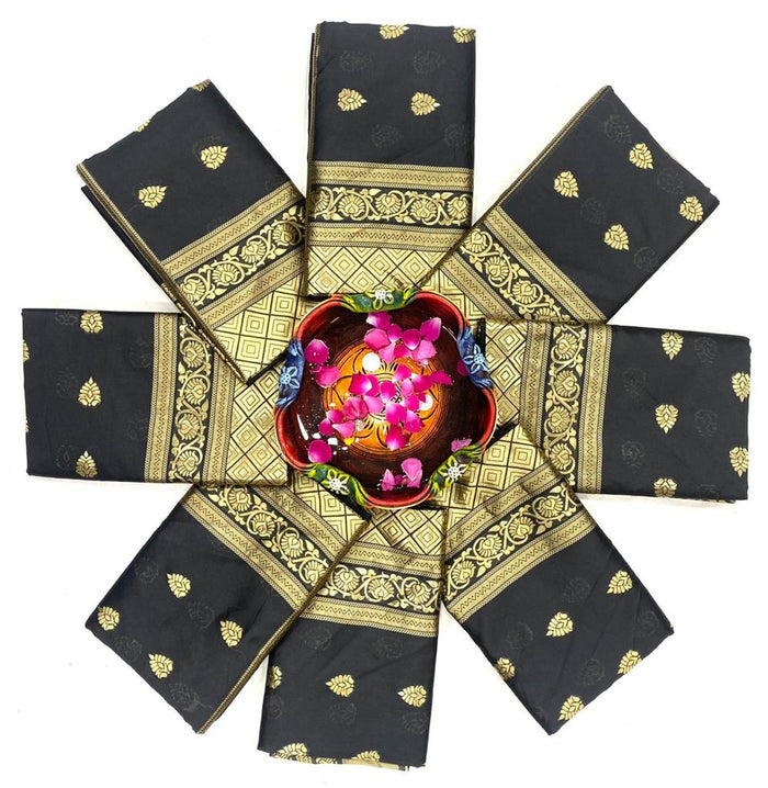 Classic Black Jacquard Saree – Premium Woven Elegance for Parties & Festive Wear