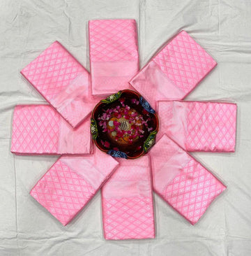 Pink Jacquard Saree – Graceful Festive Wear With Rich Woven Detailing