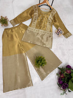 Golden Banarasi Embroidered Palazzo Set