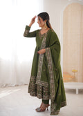 Emerald Bloom Roman Silk Suit Set