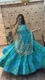 Rama Green Printed Faux Georgette Lehenga Set