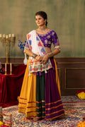 Multicolor Mirror Work Faux Georgette Lehenga Set