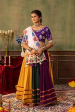 Multicolor Mirror Work Faux Georgette Lehenga Set