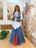 Indigo Denim Embroidered Indo-Western Coord Set