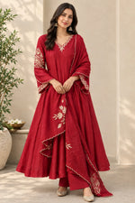 Rajeshwari Crimson Anarkali Suit Set