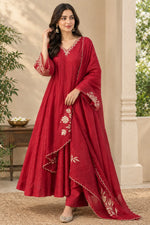 Rajeshwari Crimson Anarkali Suit Set