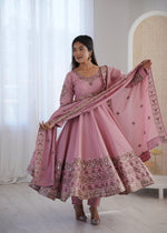 Petal Whisper Roman Silk Suit Set