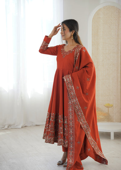 Amber Glow Roman Silk Suit Set