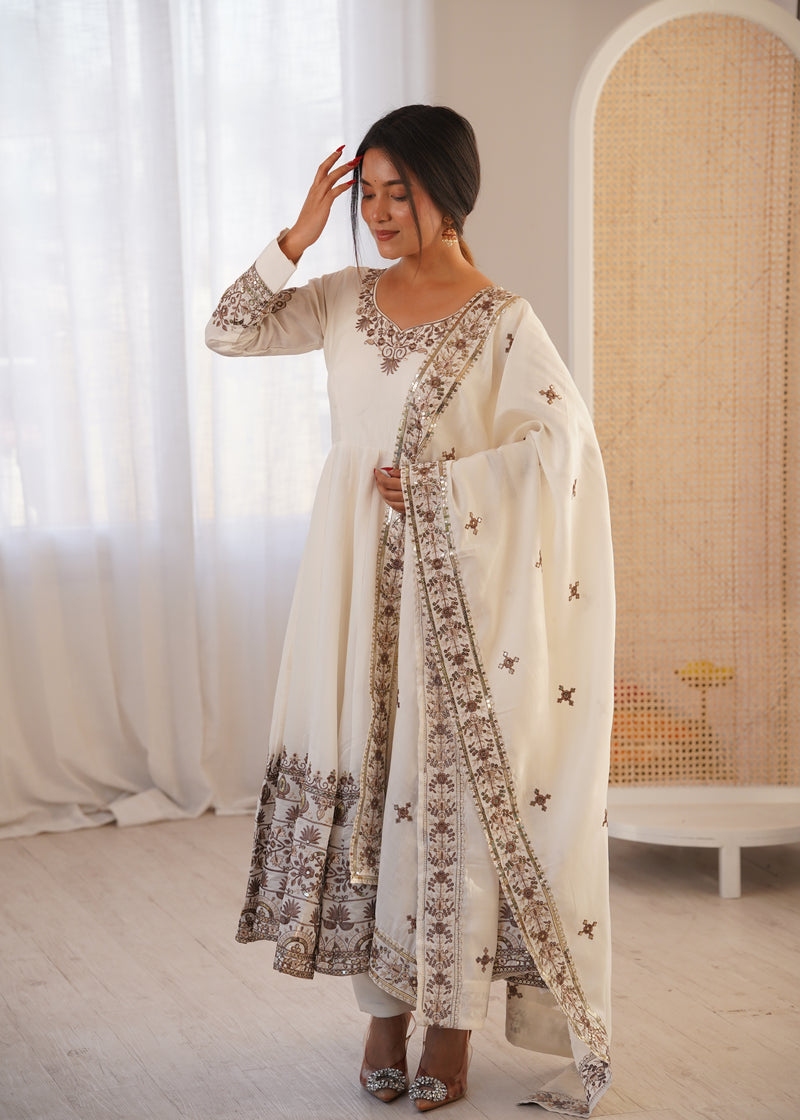Moonlit Pearl Roman Silk Suit Set
