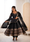 Noir Elegance Roman Silk Suit Set