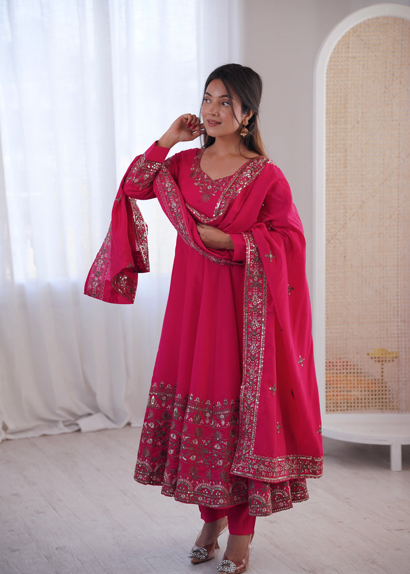 Rose Blush Roman Silk Suit Set
