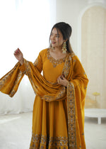 Mustard Radiance Roman Silk Suit Set