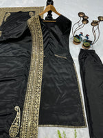 Luxury Black Embroidered Pakistani Suit Set