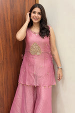 Dusty Pink Embellished Ethnic Co-Ord Set