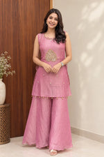 Dusty Pink Embellished Ethnic Co-Ord Set