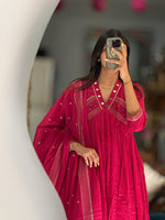 Artisan Mul Cotton Suit Set with Mirror Detailing