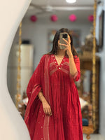 Premium Mul Cotton Mirror Work Ethnic Suit Set