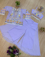 Lavender Floral Embroidered Indo-Western Co-Ord Set