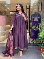 Mul Cotton Festive Suit Set with Mirror Detailing