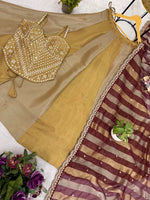 Champagne Banarasi Viscose Lehenga Set