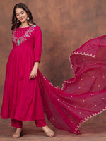 Pink Petaline Bloom Rayon Suit Set