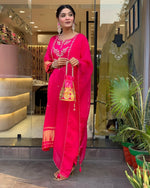 Traditional Viscose Outfit with Ladgi Patta Embroidery
