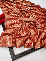 Orange Jacquard Saree