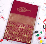 Royal Wine Jacquard Saree