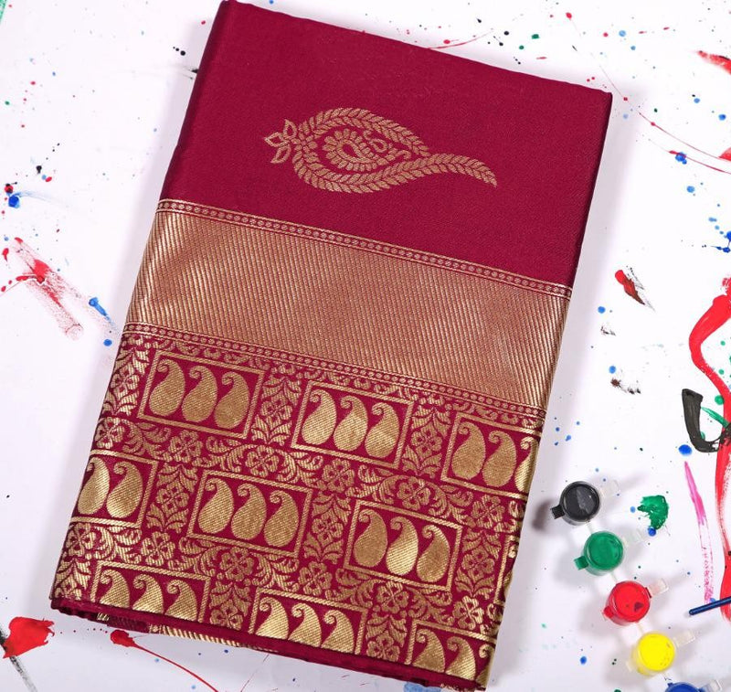 Royal Wine Jacquard Saree