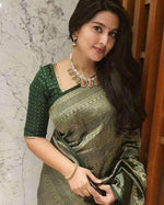 Mahendi Light Green Jacquard Saree